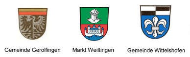 Wappen der Ortschaften Gerolfingen, Weiltingen und Wittelshofen